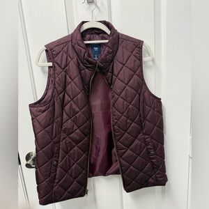 GAP Purple Quilted Vest Sleeveless Insulated